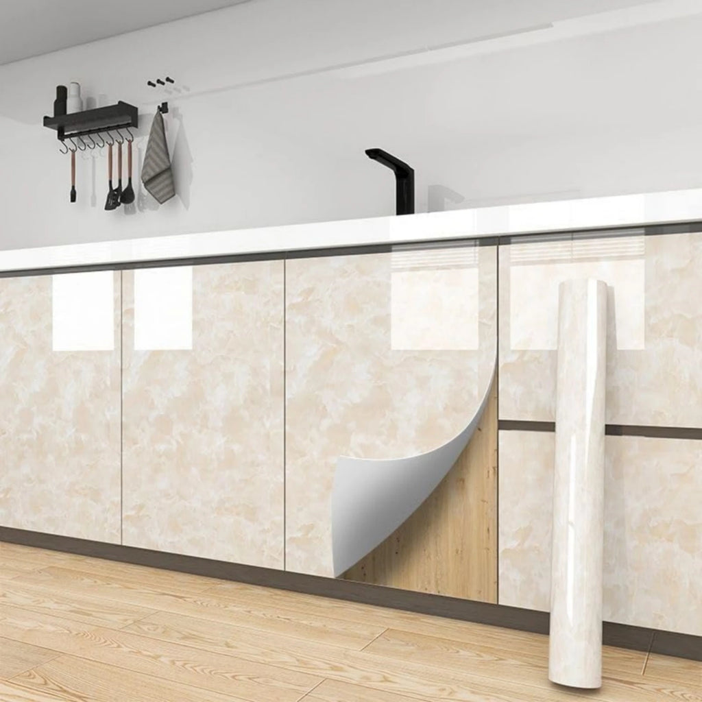 Marble Kitchen Oil-Proof Film Stove Waterproof Moisture-Proof Self-Adhesive Wallpaper Countertop Cabinet Renovation Tile Sticker