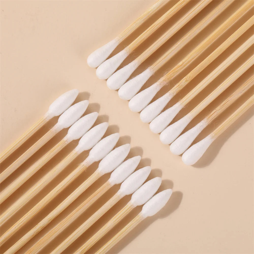 100/300/500pcs Double Pointed Cotton Swab Applicators - 6 Inch Long Cotton Swabs for Tattoo, Cleaning, Makeup & Ear Cleaning