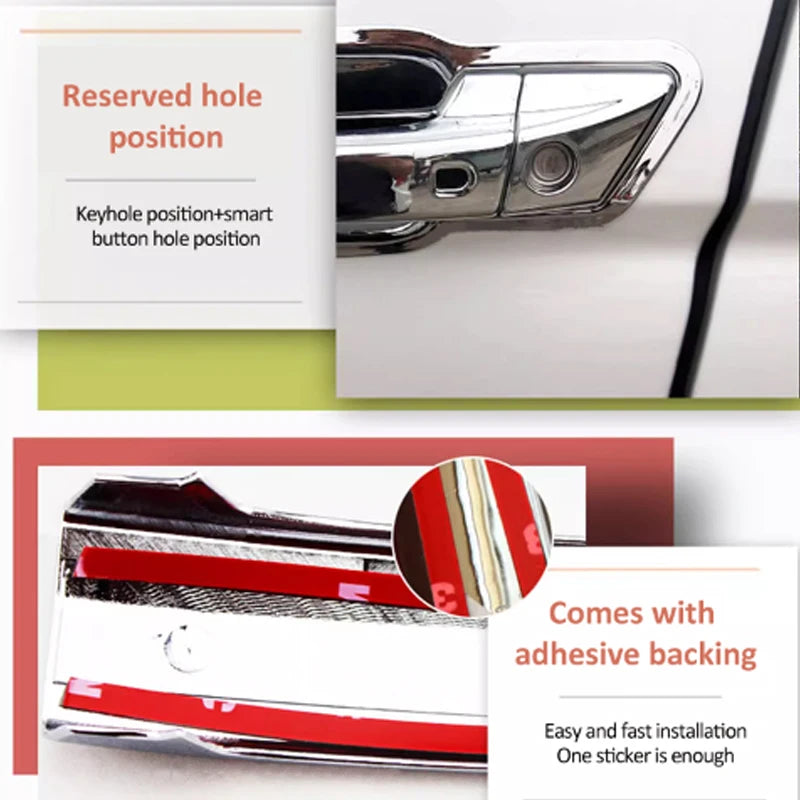 Car Door Handle Covers For Renault Megane II MK2 2003~2007 2008 Imitation Carbon Fiber Or Chrome Door Auto Stickers Accessories