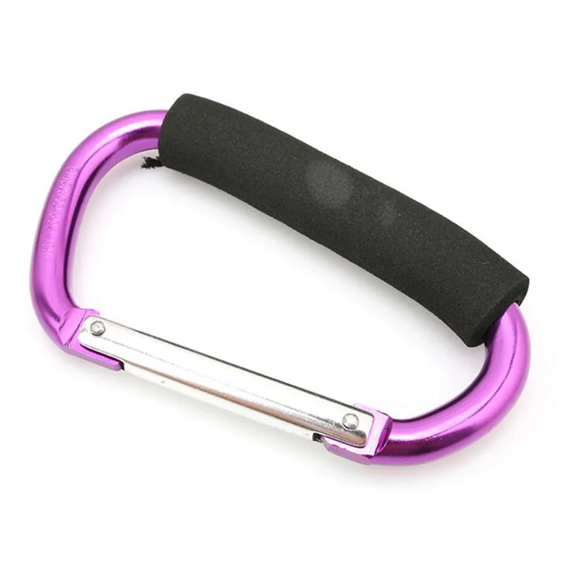 Large Carabiner Stroller Hooks Organizer Aluminum D Ring Spring Snap Keychain Clip Carry Handle for Hanging Purses Shopping Bags