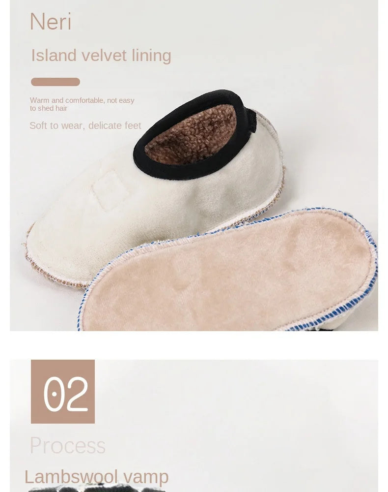 Autumn Winter Warm Baby Slippers Toddler Plush Floor Sock Shoes Boys Girls Soft Anti-slip Walking Shoes Indoor Home Kids Socks