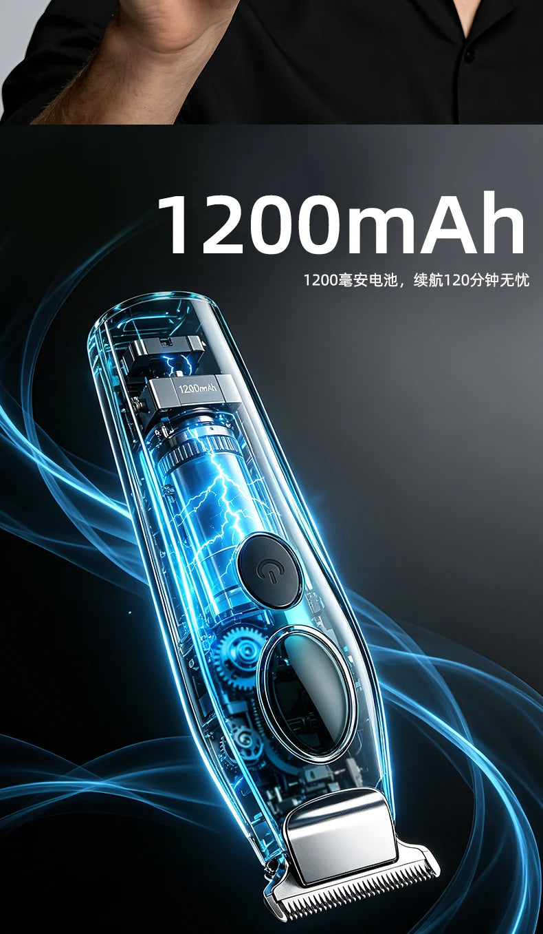 Hairdressers Use Professional Electric Clippers, Digital Display Electric Hair Clippers, and Household Electric Clippers