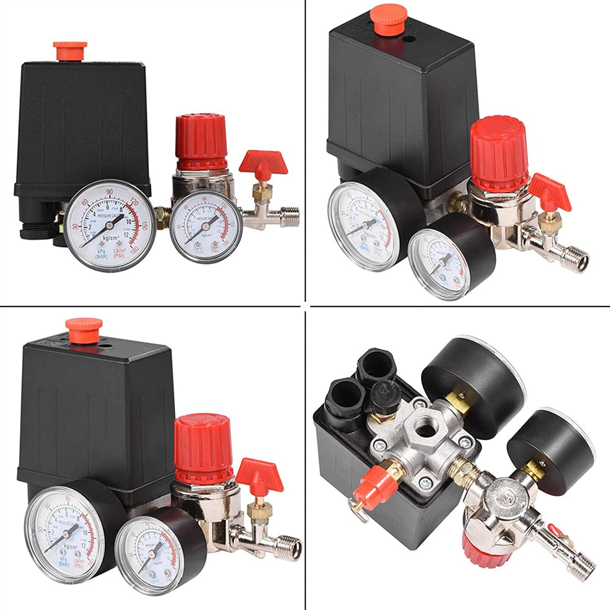 90-120PSI Air Compressor Pressure Switch Valve Control Manifold Regulator Gauges Safety Valve 1/4"BSP Air Compressor Parts