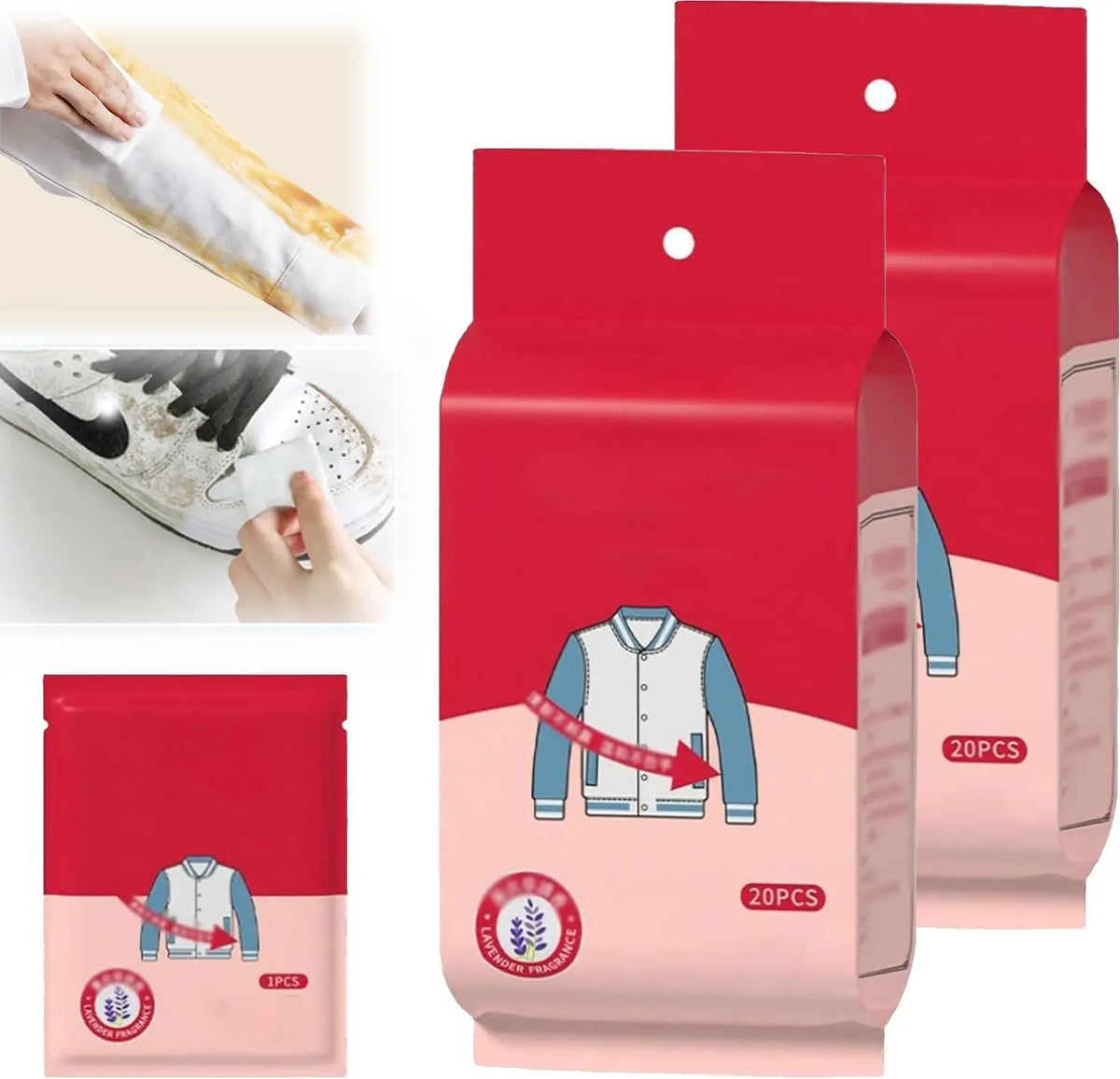 20pcs/bags Stain Removal Wet Wipes Multi Functional Non Washing For Down Cotton Leather Jacket Clothing Stain Removing Wet Wipes