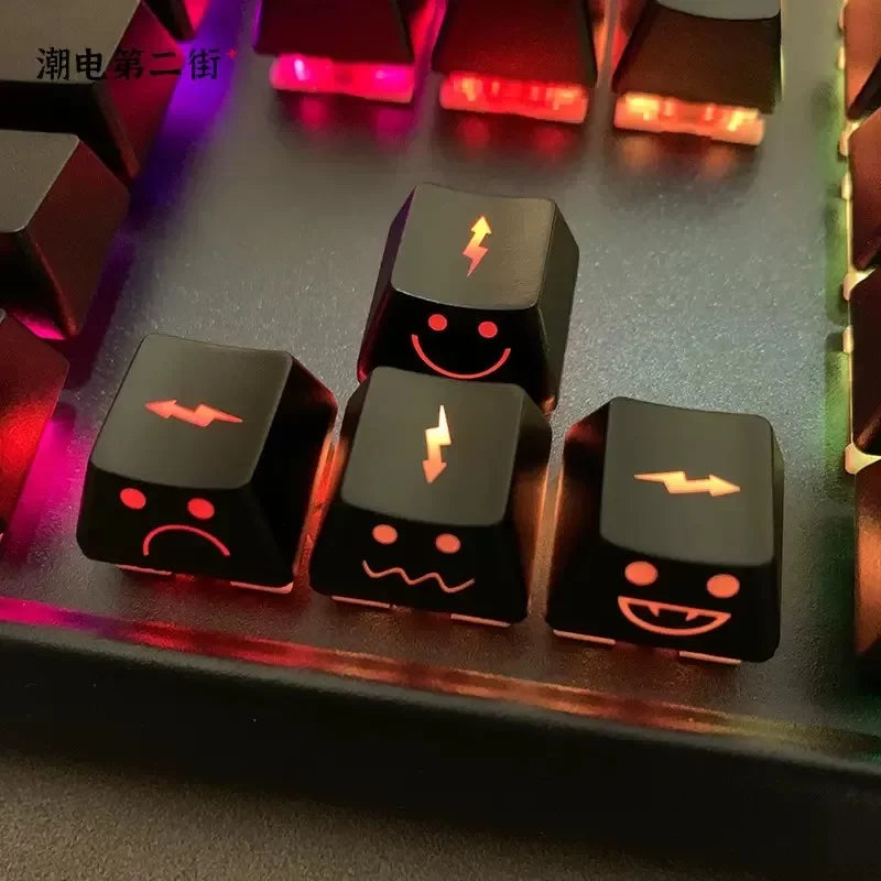 4Pcs Keycaps Lightning Baby Translucent Personalized  Mechanical Keyboard Keycaps ABS OEM Height WASD Arrow Keys Additional Keys