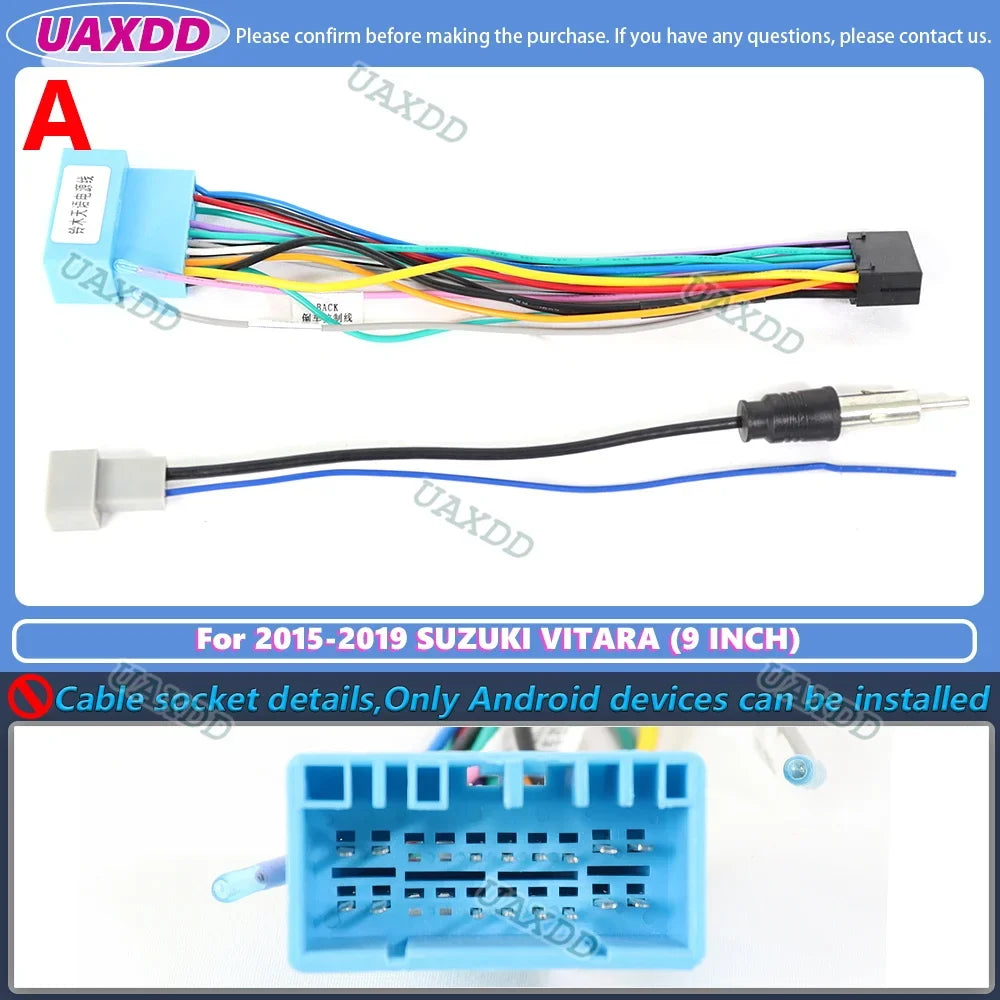 For 2022-2023 Suzuki VITARA 9INCH Android Frame Kit Panel 2Din Car Interior Fascia Cable Video Harness Navigation Decoder Canbus