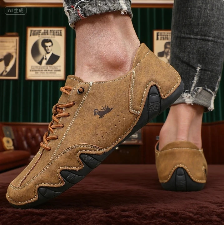 Ankle Boots for Men Fashionable Stitching Lightweight Comfortable Casual Walking Shoes Breathable Tennis Outdoor Driving Shoes