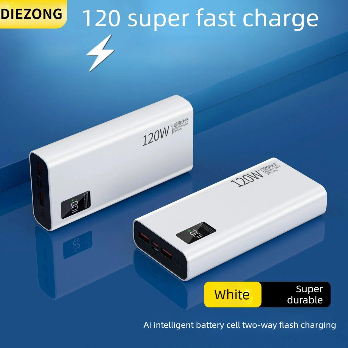 High Capacity 2026 New 120W 500000mAh Power Bank For Iphone Samsung Super Fast Charge Portable External Battery PowerBank