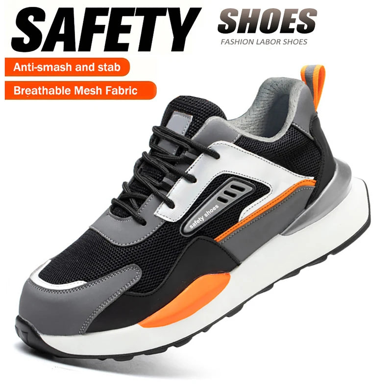 High Quality Indestructible Safety Shoes Men Work Sneakers Light Security Boots Men Puncture-Proof Work Boots Steel Toe Shoes