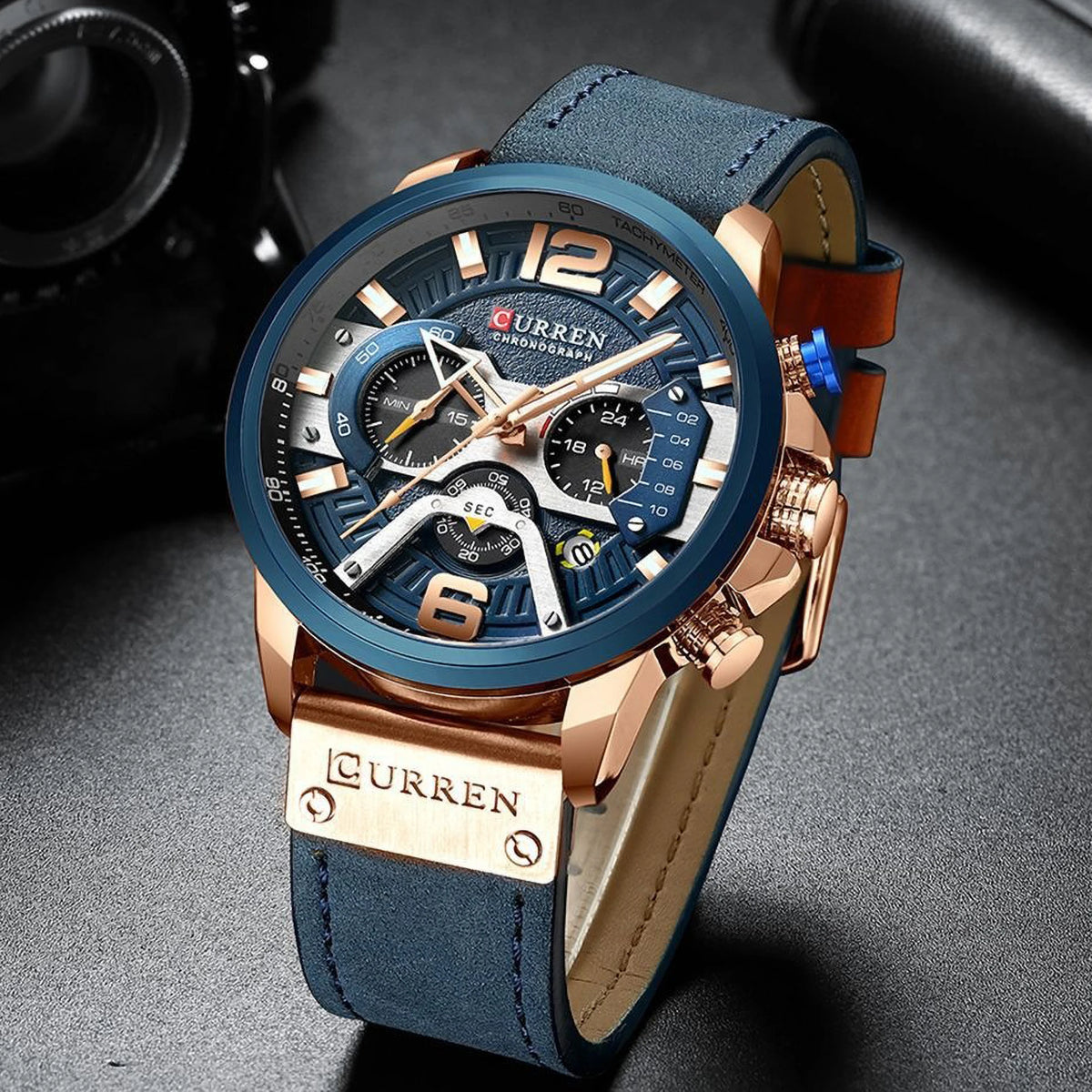 Casual Sport Watches for Men Top Brand Luxury Military Leather Wrist Watch Man Clock Fashion Chronograph Wristwatch relógio