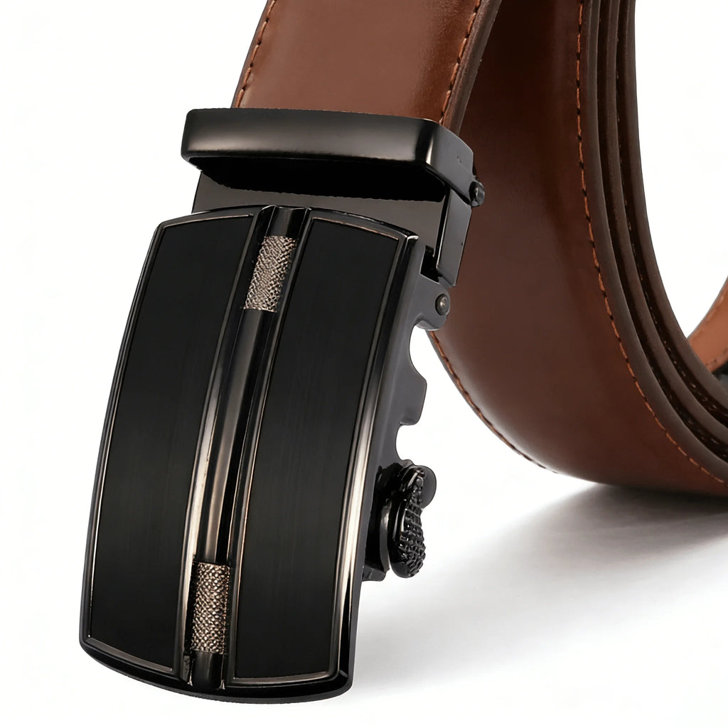 Men's Automatic Genuine Leather Luxury Belt Metal Automatic Buckle Male Waistband Designer High Quality Black Brown Waist Belts