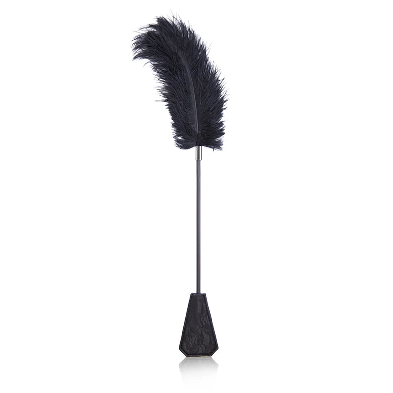 SM Bondage Double-end Feather Leather Whip Couple Riding Spanking Flirt Flogger SexToys Women Nipple Clit Stimulator Adult Games