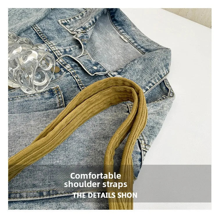 Corduroy Women Bag Fashionable Large Capacity Handbag Shoulder Bag Versatile Artistic Retro Student Class Bag with Zipper Pocket