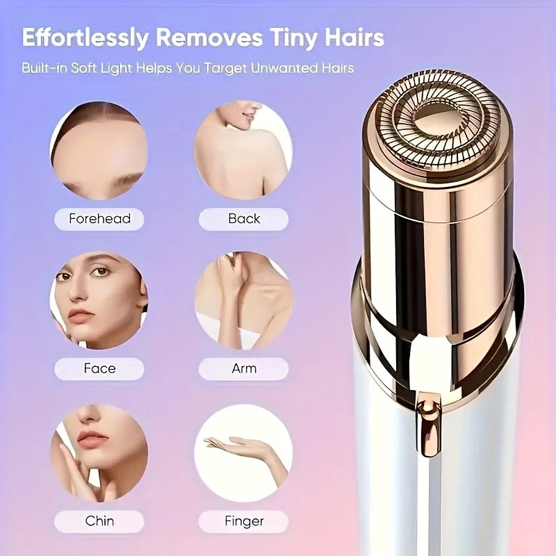 Electric Lipstick Eyebrow Trimmer, Women's Home Hair Removal Device, USB Charging Mini Shaver, Portable Facial Hair Remover