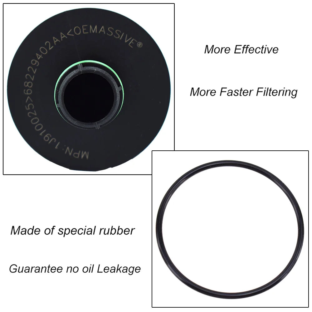Oil Filter 68229402AA For Chrysler Ram 1500 2014-2018 / Jeep Grand Cherokee WK2 2014 2015 2016 2017 2018 2019 2987cc 3.0L V6