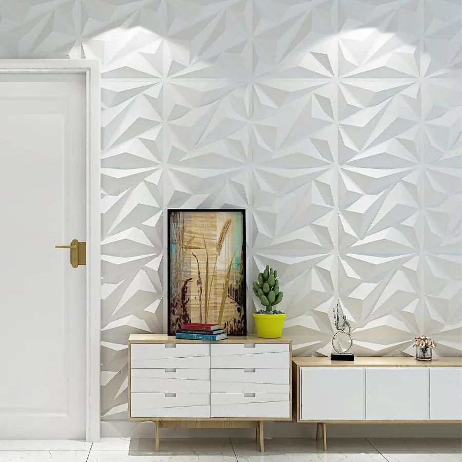 (pack of 12)Decorative 3D wall panel with diamond design, 30.48 cm x 30.48 cm
