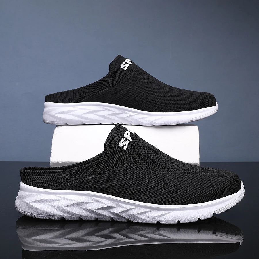 Lightweight Men's Half Slippers Breathable Men Slippers Fashion Casual Shoes Anti-slip Male Flat Slip on Flats Outdoor Big Size