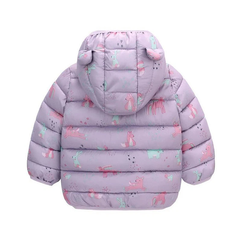 Boys Girls Lightweight Down Jacket Baby Hooded  Zipper Coats Autumn Winter Warm Outerwear 0-5 Years Kids Christmas Birthday Gift