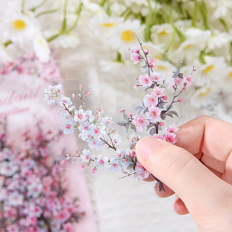 30 Pcs/Pack Vintage plant flowers PET waterproof sticker for DIY scrapbooking Journal Photo Album Decoration Materials Stickers