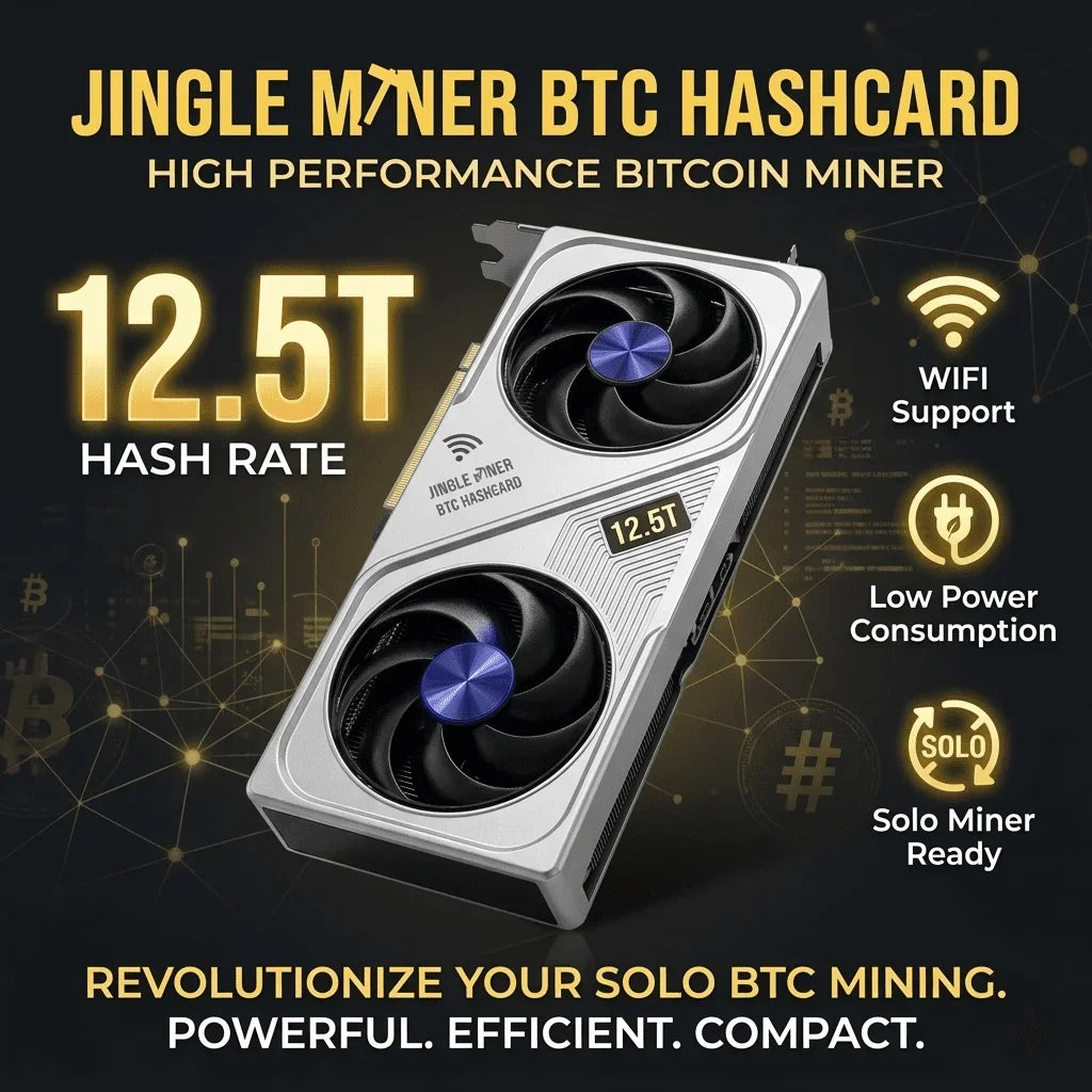 New Jingle Miner BTC Hashcard 12.5Th/s BTC Miner Magic Miner WIFI Home Mining 200W Low Power Quiet SHA-256 Miner Bitcoin Miner
