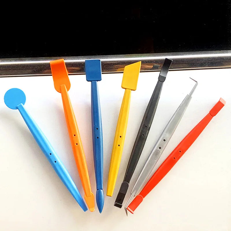 Kit de ferramentas para vinil autocolante, espátula magnética flexível, micro espátula, raspador de cantos e ferramentas para ranhuras curvas para instalação de películas em veículos com contornos
