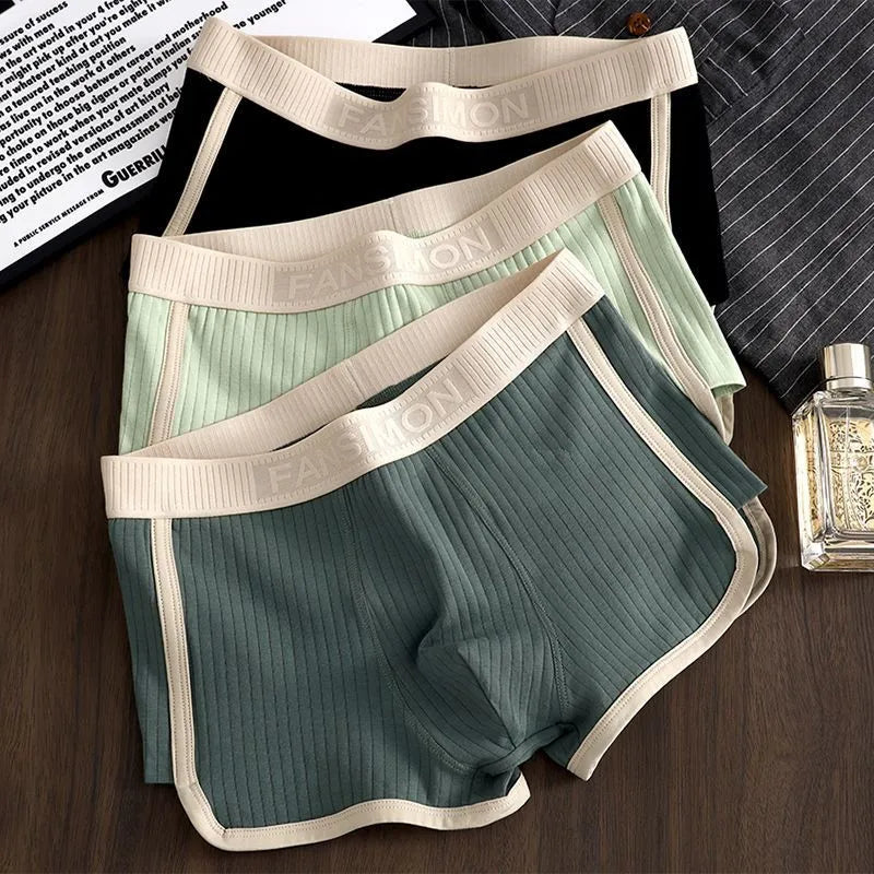 Men's Fashion Striped Boxer Shorts Underwear Sexy Panties Casual Male Boxers Homme U Convex Shorts Lingerie Underpants