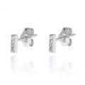 925 Sterling Silver Needle Zirconia Minimalist Flat Bar Stud Earrings For Women Punk Fine Jewelry Geometry Brincos Bijoux