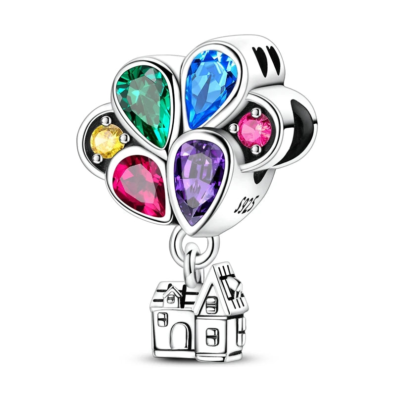New Original Charm Beads 925 Sterling Silver Butterfly Hot Air Balloon Dangle For Bracelet Women Girl Fine DIY Jewelry Gift