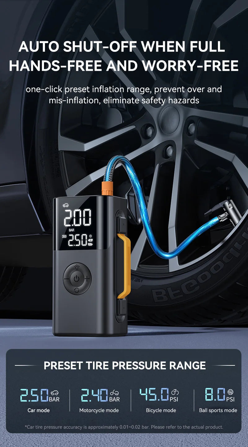 Car jump starter 6000A Jump Starter 150PSI Air Pump Multifunctional Tire Inflator Power Bank Lighting for Car