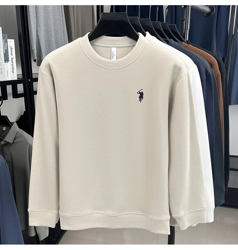 Luxury brand long sleeve T-shirt men's autumn Paul trendy exquisite pony embroidery pullover loose casual round neck sweatshirt