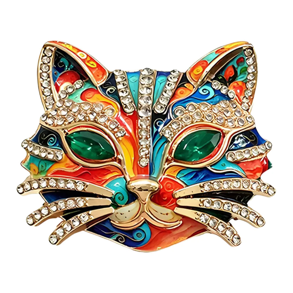 Baroque Luxury Cat and Fox-Face Design Brooches for Men and Women, Jewelry, Fashion Accessories, and Party Gifts