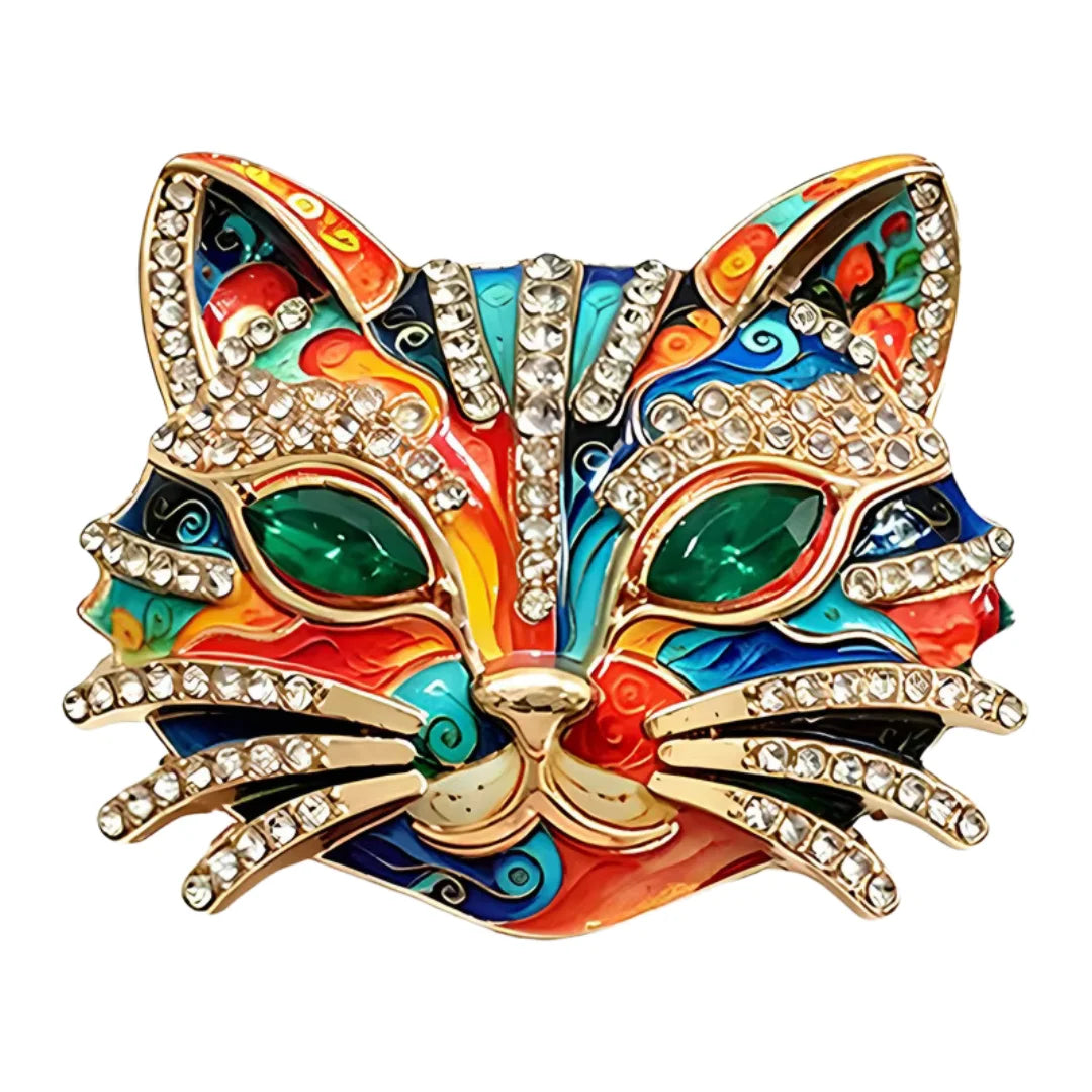 Baroque Luxury Cat and Fox-Face Design Brooches for Men and Women, Jewelry, Fashion Accessories, and Party Gifts
