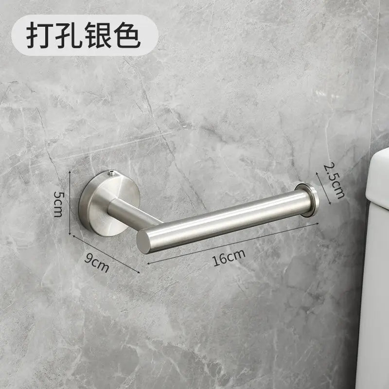 Roll Holder Stainless Steel Punched Toilet Paper Holder Roll Holder Tissue Holder
