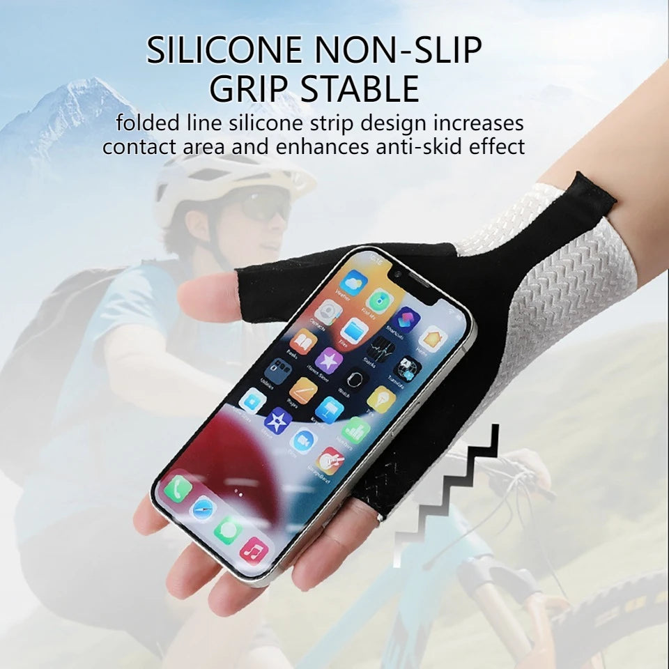 Summer Breathable Half Finger Cycling Gloves Ultralight Road Bike Gloves Anti-Slip Silicone Pad Cooling Sport Gear