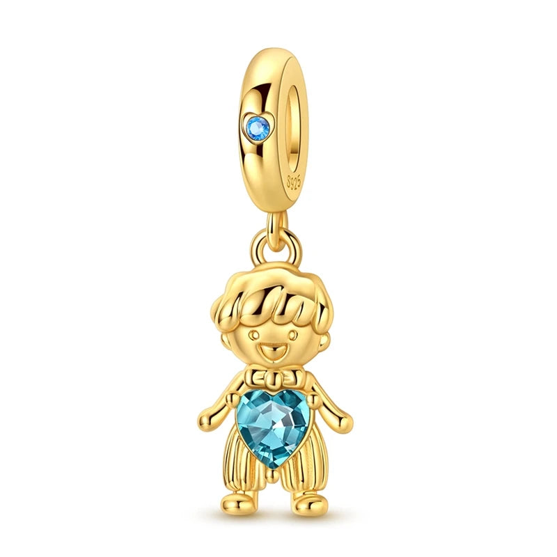 925 Sterling Silver Charms Pendant Beaded Fit Bracelet DIY Boy Girl Family Friendship Charm Making for Women's Fine Jewelry Gift
