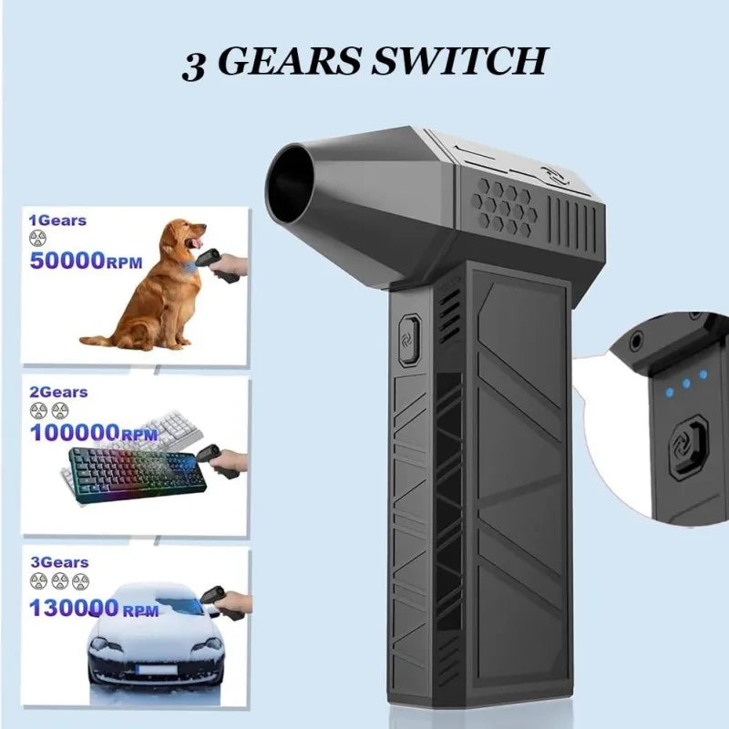 Turbo Jet Blower 130000RPM Powerful Air Blower Brushless Motor Turbo Fan Jet Fan Cleaning Air Duster Blower Air Puissant Too