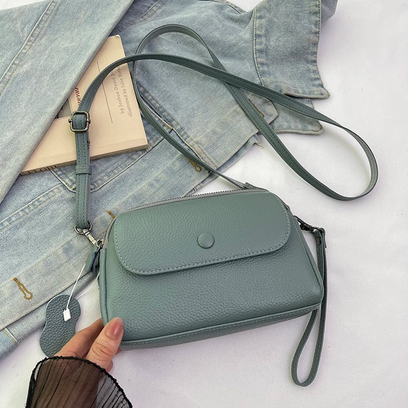 100% Genuine cowhide Women's Leather Mobile Phone Bag Crossbody Bags For Women Bag Designer Crossbody Bag Messenger Bags Sac