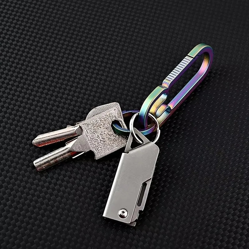 Small Steel Cannon Outdoor Folding Knife D2 Steel Mini Portable Open Box Disassembly Express Keychain Pendant