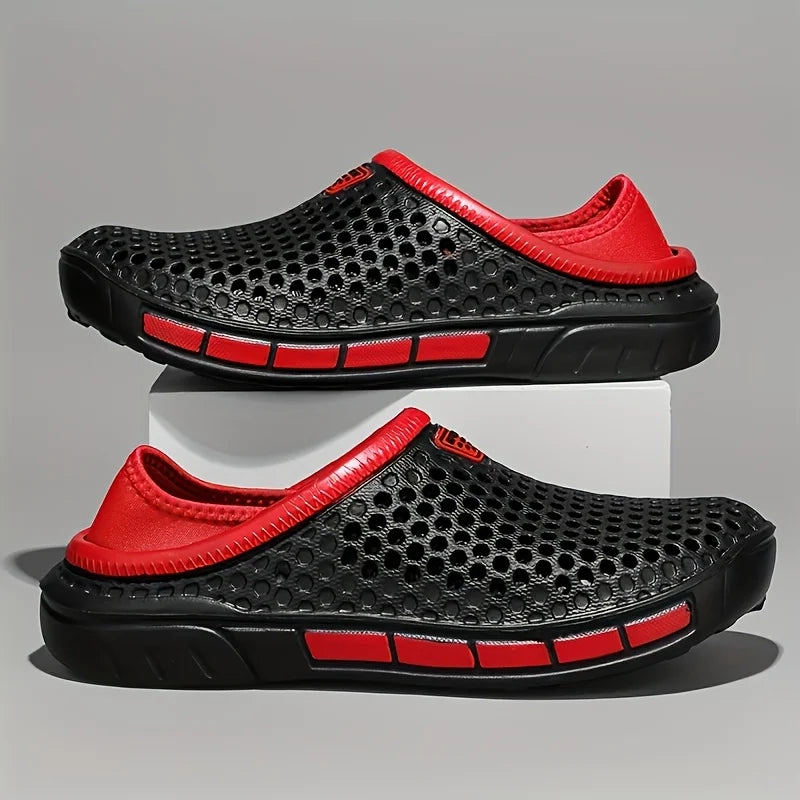 Men's and Women's Summer Sandals Clogs Casual Round Toe Slip on Outdoor Geometric Pattern Anti-slip Beach Hole Shoes Plus 46 47