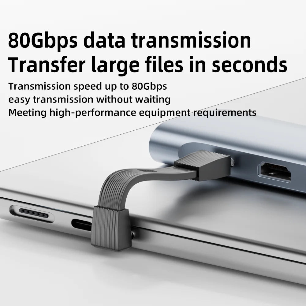 USB 4.0 Type-C to Type-C Cable 240W Fast Charging 80Gbps Data Transmission 8K60Hz Short Soft Cable Suitable for Computer Mobile