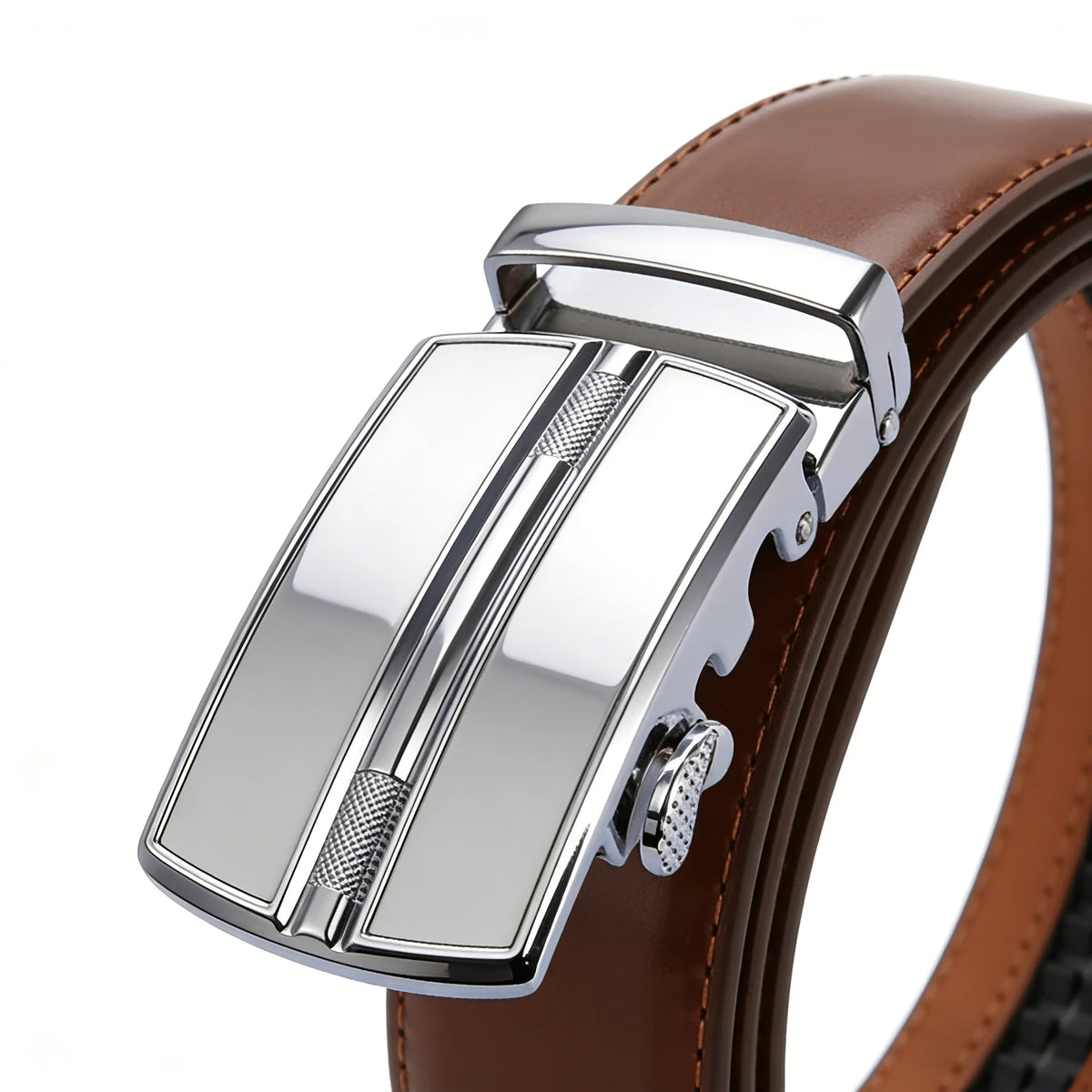 Men's Automatic Genuine Leather Luxury Belt Metal Automatic Buckle Male Waistband Designer High Quality Black Brown Waist Belts
