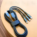 120W 3 In 1 Super Fast Charging USB Cable For iPhone15 14 13 12 11 X Pro Max Micro USB Type-C Phone Charger USBC Data Cable