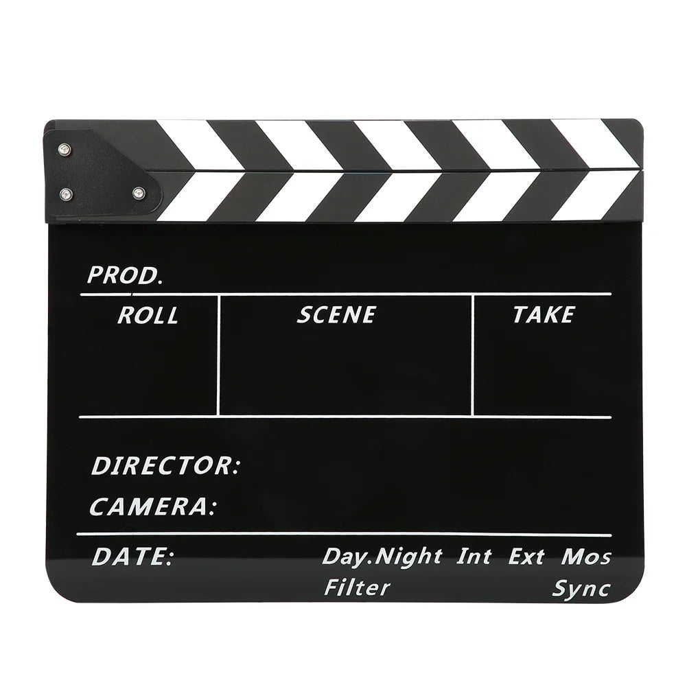Acrylic 30x25cm Clapperboard Director Movie Clappers Film and Television Photography Prop Acrylic Clapperboard Film Clapperboard