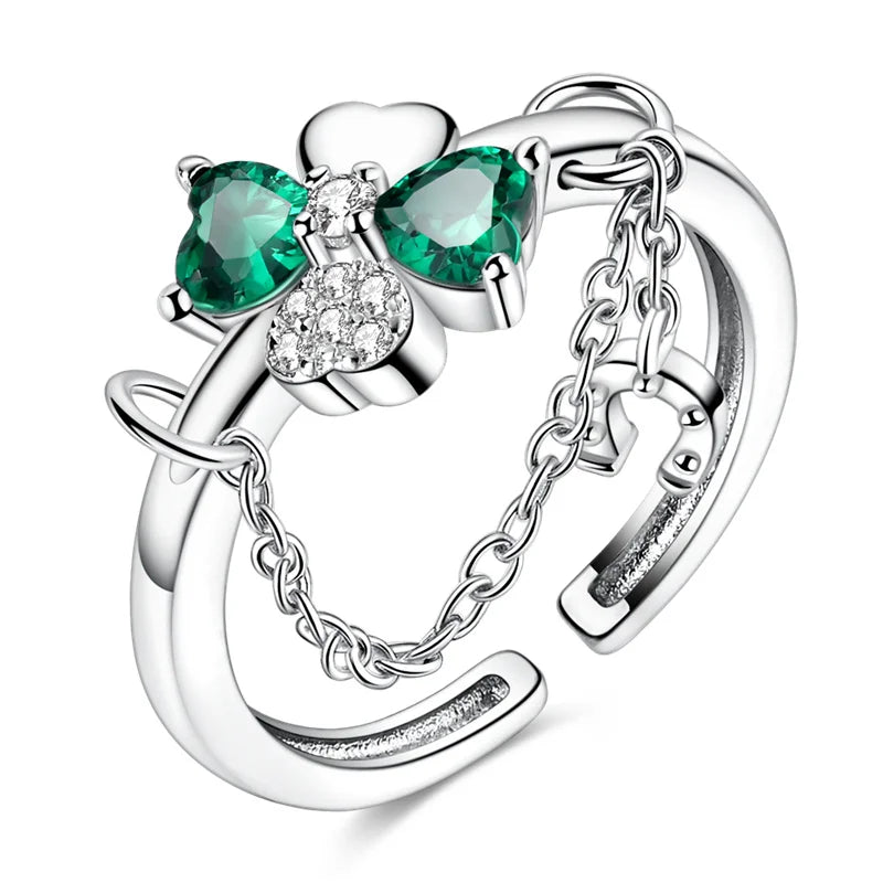 925 Silver Open Ring Sunflower Bee Star Eternal Love Jewelry Women's Wedding Gift