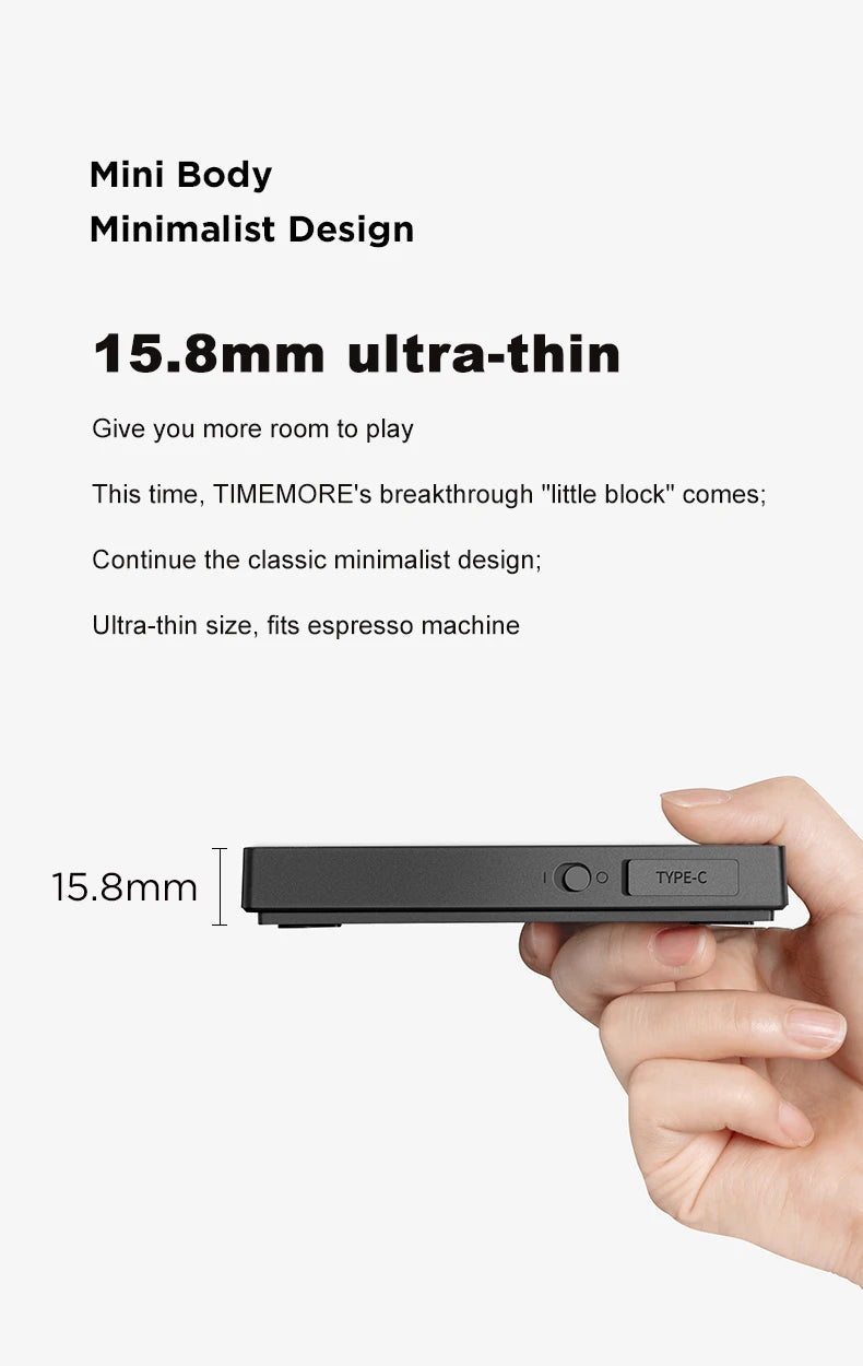 TIMEMORE Scale Black Mirror Mini Pour over Espresso Scale With Brewing Flow Rate and Heat Insulation Pad Electronic Coffee Scale