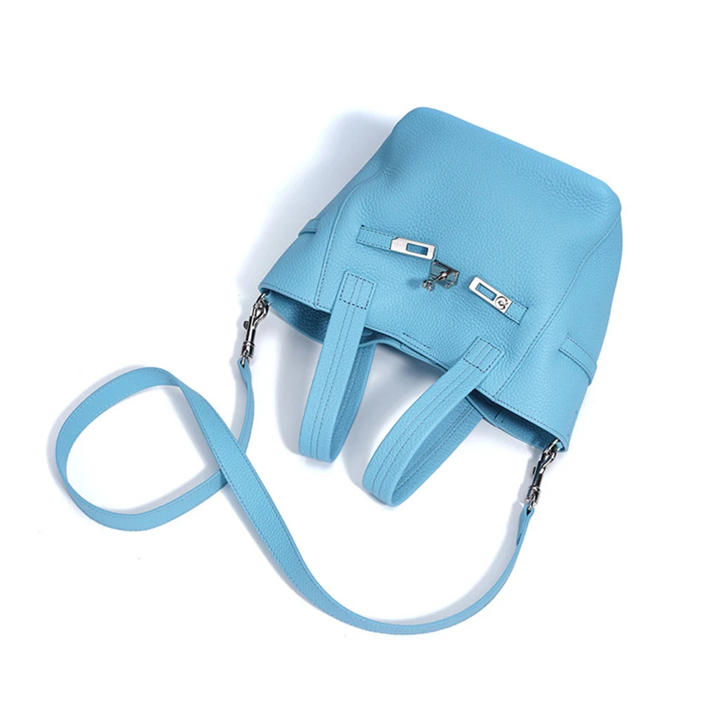 Fashion Original Brand Women Bag Genuine Leather Female Top Handle Soft New Handbags Custom Name Luxury Designer Tote Bucket Bag