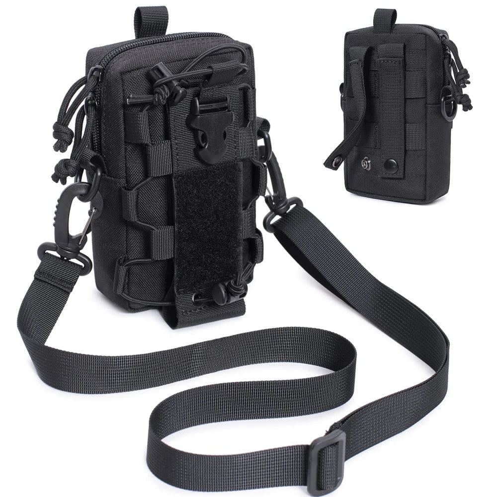 Organizer Waist Pack Bag military Molle EDC Pouch Water Bottle Canteen Kettle Carrier Outdoor Sports Phone Holder Camping Hiking