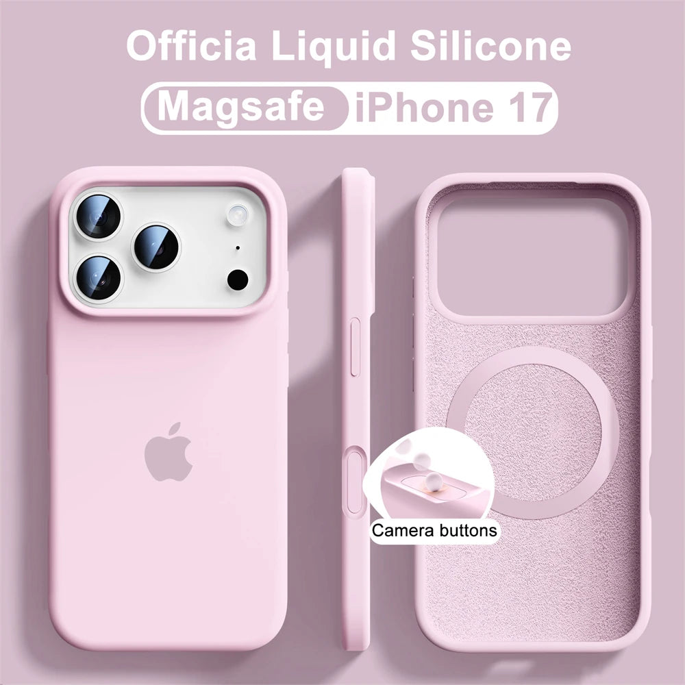 Orignal Liquid Silicone Magsafe Phone Case for iPhone 18 Pro Max 18 Pro 17 16 13 14 15 Pro Magnetic Wireless Charge Soft Cover