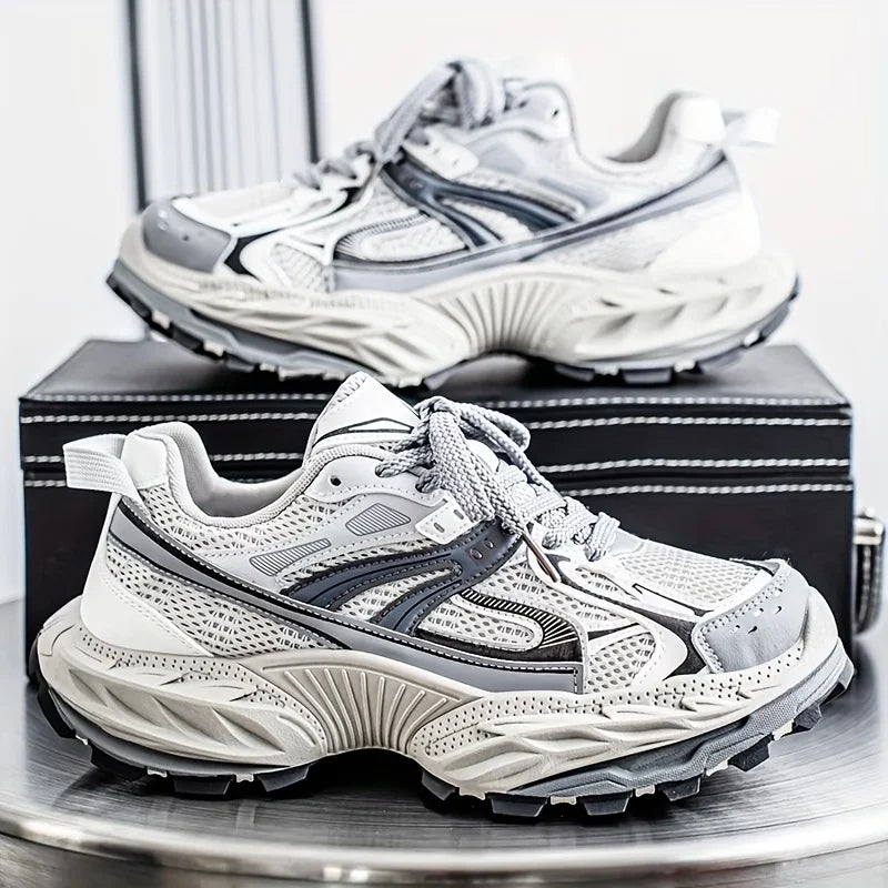 Men'S Breathable New Mesh Thick-Soled Chunky Ah Gan Men'S Shoes Casual Height-Increasing Popular Sneakers