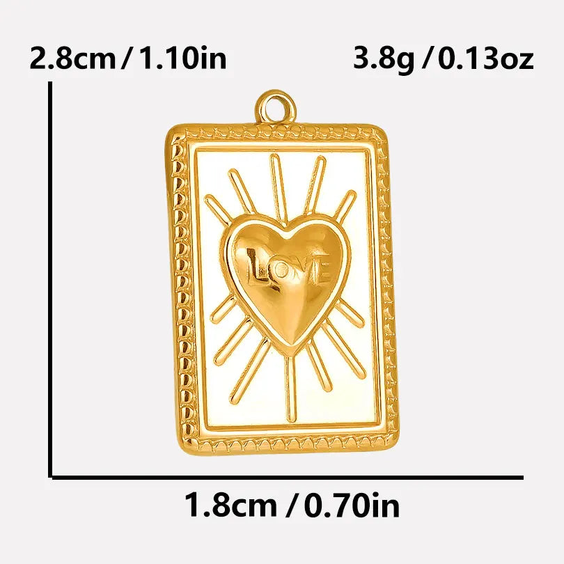 6pcs/Mix Classic Gold/Silver Color Heart Shaped Cross Irregular Shaped Pendant Stainless Steel Diy Women Necklace Accessories